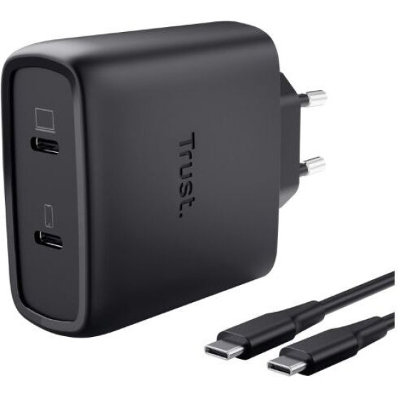 Trust Maxo 65W 2P USB-C Gan Charger Black - (25525)