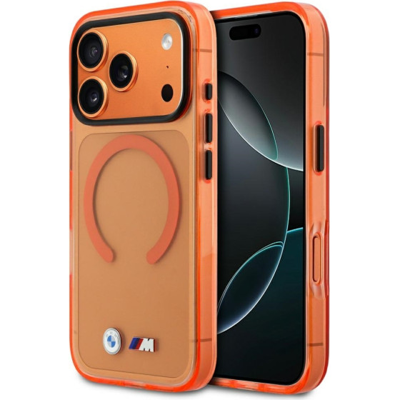 BMW case M Iml Metal Logos Magsafe Do Iphone 17 Pro orange - (BMHMP17L25HSMLK2O)