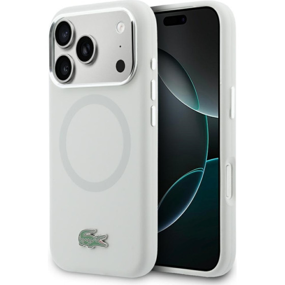 LACOSTE Hc Silicone Metal Logo Magsafe Case For Iphone 17 Pro Max Grey - (LCHMP17XSLAG)