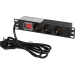 EXTRALINK 10'' 1U 3 Socket Eu Type Power Pdu With Switch Pdu 3-Eu - (EX.28839)