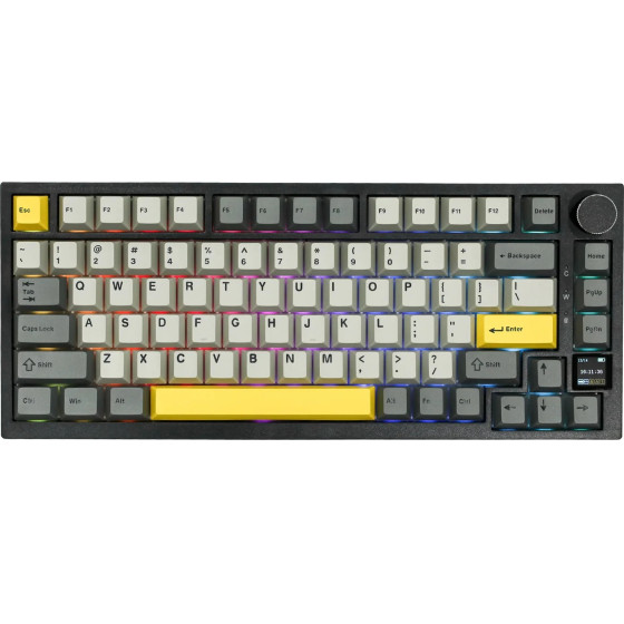 Ajazz Wireless Gaming Mechanical Keyboard AK820 Pro - Gift Switch [Linear] (English US), Black, Gray - (AJ-AK820-PRO-BGY-GS)