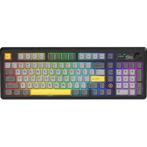 Ajazz Wireless Gaming Mechanical Keyboard AK980 V2 - Gift Switch [Linear] (English US), Black, Gray - (AJ-AK980-V2-GS-BK)