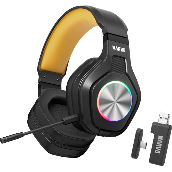 Marvo Gaming Headphones Pulz 80W - Bluetooth, 2.4G - -HG9084W - (MARVO-HG9084W-BK)