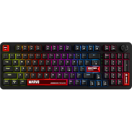 Marvo Gaming Mechanical Keyboard Arma 98 KG937 - 1K, Tnt Peach Switches [Linear], (English US) - (MARVO-KG937)