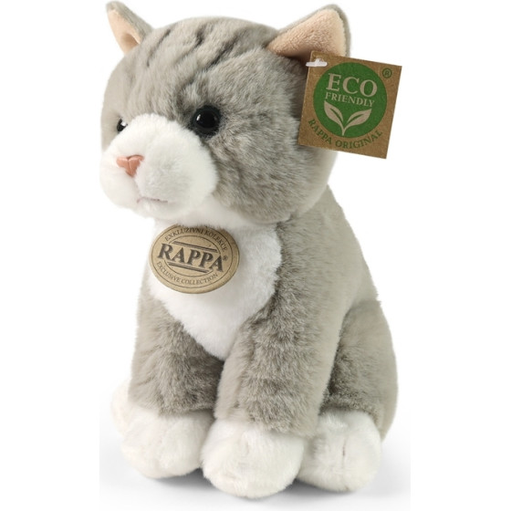 Rappa - Plush Realistic Mascot Gray Cat Sitting 23 Cm Eco-Friendly Soft Collection - (250819)