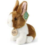Rappa - Plush Realistic Mascot Rabbit White And Brown Sitting 16 Cm Eco-Friendly - (252042)