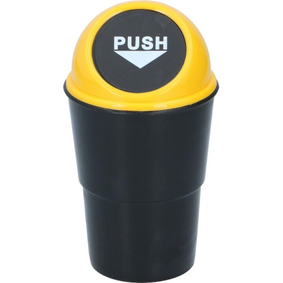 Dunlop - Car Trash Bin 400 Ml 10x17 Cm (Yellow / Black) - (8711252253374_YELLOW)