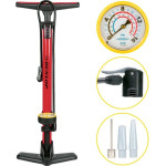 Dunlop - Floor Pump For bikes, balls, Mattresses With Pressure Gauge (Red) - (871125257377)