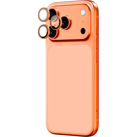 AmazingThing Ar Sapphire Camera Lens Glass For Iphone 17 Pro / Pro Max - With Orange Frame - (IP17SCAM3OGLA)