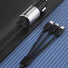 Dudao 3in1 Usb Car Charger 3,4 A built-In Cable Lightning / Usb Type C / Micro Usb Black (R5PRon black) 6973687241087 - (Dudao R5PRon 3 In 1 Car Charger black)