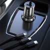 Dudao 3in1 Usb Car Charger 3,4 A built-In Cable Lightning / Usb Type C / Micro Usb Black (R5PRon black) 6973687241087 - (Dudao R5PRon 3 In 1 Car Charger black)
