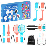Hurtel Nintendo Switch 15-in-1 Family Accessory Pack 2 - Orange And Blue Set - (NS2-15)