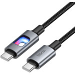 Hoco LED Cable USB C to USB C 3A 60W 1,2 m U144 black