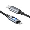 Hoco LED Cable USB C to USB C 3A 60W 1,2 m U144 black