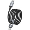 Hoco LED Cable USB C to USB C 3A 60W 1,2 m U144 black