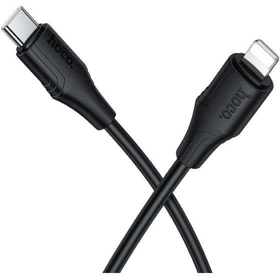 Hoco Silicone Cable USB C to Lightning 27W 1 m X124 black