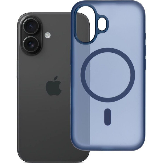 Case for iPhone 16 Flexline Mag Cover compatible with MagSafe navy blue OEM