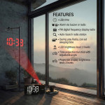 GreenBlue Digital Led Clock Radio With projector, Fm radio, alarm, 12/24 clock, 5V Dc Usb Power Supply + CR2032, - (GB172)