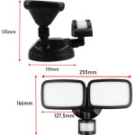 Maclean Led Wall lamp, With Pir sensor, 20W, 1500lm, IP65, Neutral White 4000K, black, - (MCE524 B)