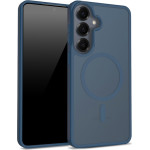 Crong Hybrid Matte Magnetic - MagSafe Case for Samsung Galaxy S25 (Navy Blue) - (CRGHMMSGS25NBL)