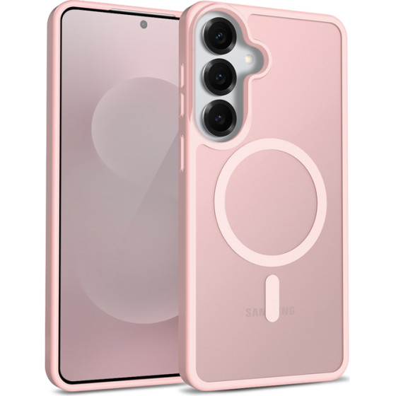Crong Hybrid Matte Magnetic - MagSafe Case for Samsung Galaxy S25 (Pink) - (CRGHMMSGS25PNK)