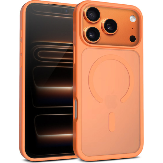 Crong Hybrid Matte Magnetic - MagSafe iPhone 17 Pro Case (Orange) - (CRGHMMIP1763PORG)