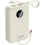 Dudao K14+ Powerbank 20000mAh 22.5W USB-C / USB-A / Built-in Lightning and USB-C Cables - White - (K14+ white)