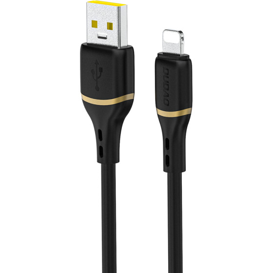 Dudao L25L 30W USB-A - Lightning Cable with Soft Silicone Braid Lightning 1m - Black - (L25L black)