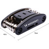 Wozinsky 16-in-1 Multifunctional Bicycle Repair Tool Set - Black - (WWZ-01N)