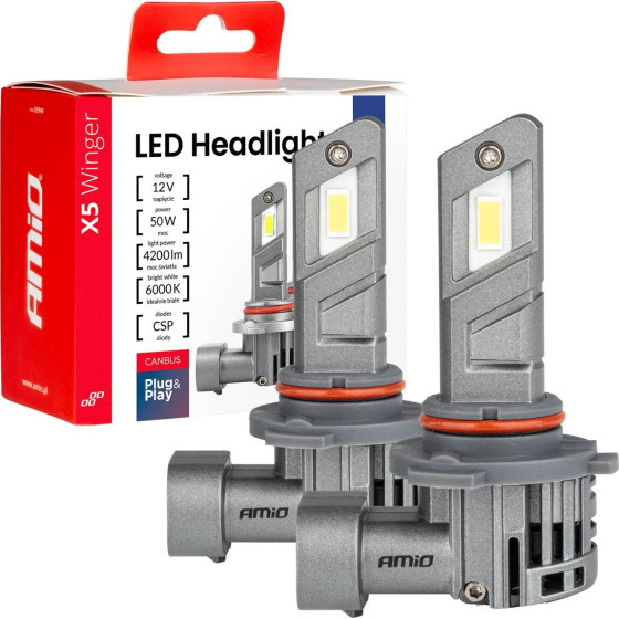 Amio - ������ LED HB3 ����� Series X5 Winger ���� ����������� 12V �������� 50W Can-bus ��� ��������� ���������� - 2 ���. (03948/AM) - (03948)