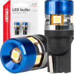 Amio - ������ LED T10 W5W ���� ����������� 12/24V �� 5xSMD 3030 Can-bus ����� ��� 5.500K (�� ����� ����-�����) ��� ��������� ���������� ��� ������� - 2 ���. (04240/AM) - (04240)