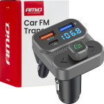 Amio - FM Transmitter �������� ����� FMT02 ���� ����������� 12-24V �� 2xUSB Type-A ��� 1xUSB Type-C ��� ��������� ���������� ��� ������� - 1 ���. (04649/AM) - (04649)