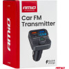 Amio - FM Transmitter �������� ����� FMT02 ���� ����������� 12-24V �� 2xUSB Type-A ��� 1xUSB Type-C ��� ��������� ���������� ��� ������� - 1 ���. (04649/AM) - (04649)