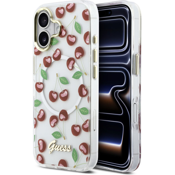 GUESS IML Glitter Cherry MagSafe Case for iPhone 17 - (GUHMP17S5HTCGMEH)
