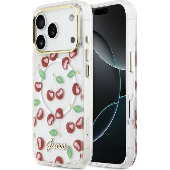 GUESS IML Glitter Cherry MagSafe Case for iPhone 17 Pro - (GUHMP17L5HTCGMEH)