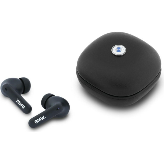 BMW Headphones Bluetooth TWS Leather Metal Logo ENC black - (BMTWSTP103PK)