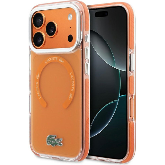 Lacoste Shockproof Transparent Frosted MagSafe Case for iPhone 17 Pro Max orange - (LCHMP17XUGCOO)