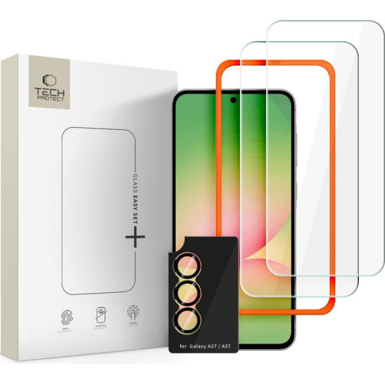 Tech-Protect Szklo Hartowane Easy SET+ 3-Pack Galaxy A57 5G CLEAR