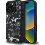 Karl Lagerfeld Grained Pattern & Logo Magsafe Case For Iphone 16 Pro Max - Black - (KF002892-0)