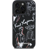 Karl Lagerfeld Grained Pattern & Logo Magsafe Case For Iphone 16 Pro Max - Black - (KF002892-0)