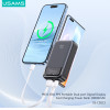 USAMS power bank CD221 �� �����, 2x ����� ������, 10000mAh, PPS 33W, ���� - (10KCD22101)