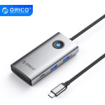 Orico Docking Station Type-C - HDMI x 1, USB-C x 1, USB3.0 x 2, USB-C PD100W x 1, LAN x 1 (1Gbps) - (PW11-6PCR-GY-EP)