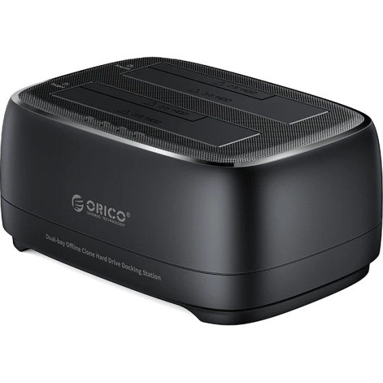 Orico Storage - HDD/SSD Dock - 2 BAY Offline Clone 2.5/3.5 USB-C/USB-A - DD28C3-C - (DD28C3-C-EU-BK-BP)