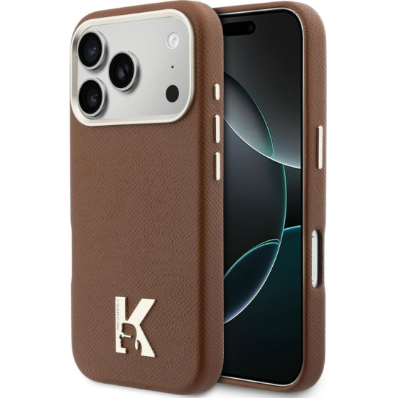 Karl Lagerfeld Etui Karl Head Logo MagSafe do iPhone 17 Pro Max brazowy - (KLHMP17X5PGFKHGW)