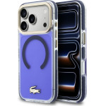 Lacoste Case Shockproof Transparent Frosted Gold Logo MagSafe for iPhone 17 Pro marine - (LCHMP17LUFWAV)