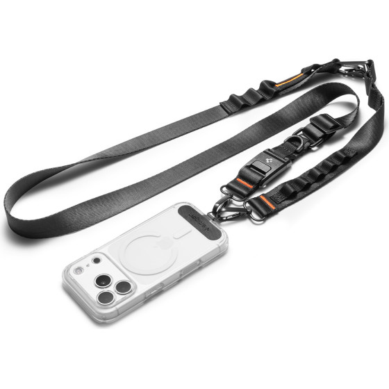 Spigen Universal Crossbody Lanyard Strap (Strap 1P + Contag 1P + Connector 2P) DA30M, Black - (AFA10616)