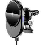 Setty Magsafe Car Air Vent Holder With Inductive Charging Oval Led Ms Black QMUS-K-01