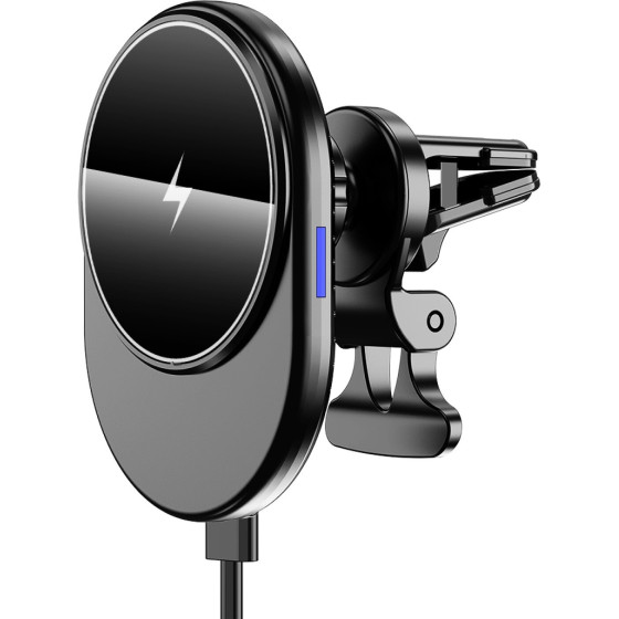 Setty Magsafe Car Air Vent Holder With Inductive Charging Oval Led Ms Black QMUS-K-01