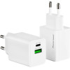 Powertech ��������� ������ USB/USB-C, 45W, GaN, AVS, ������ - (PT-1551)
