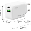 Powertech ��������� ������ USB/USB-C, 45W, GaN, AVS, ������ - (PT-1551)